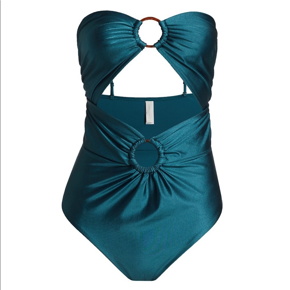 Zimmermann 
Cassia Strapless Cut-Out One-Piece Swimsuit